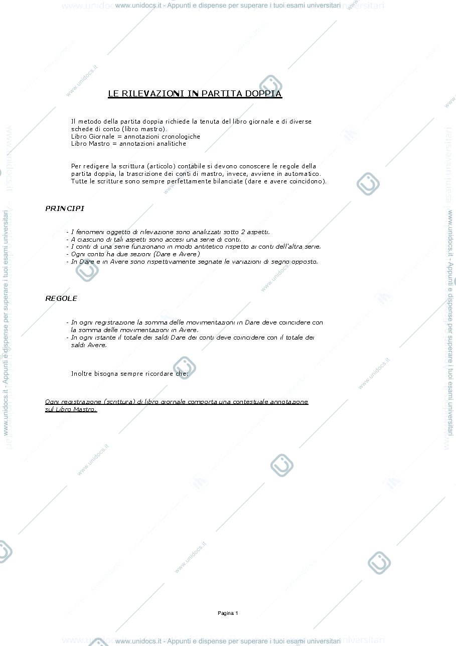 Anteprima pagina 1 — contabilità e partita doppia