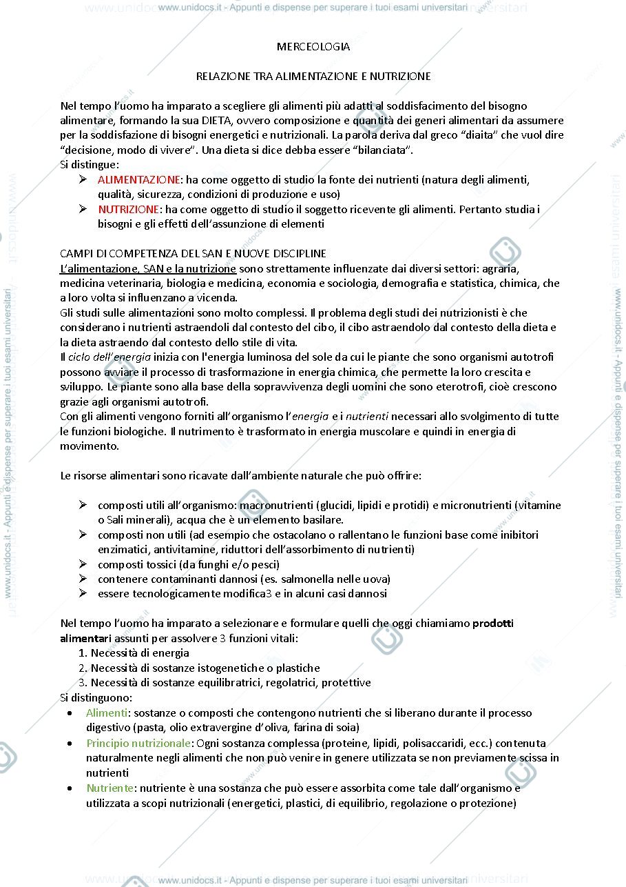 Anteprima pagina 1 — Merceologia 