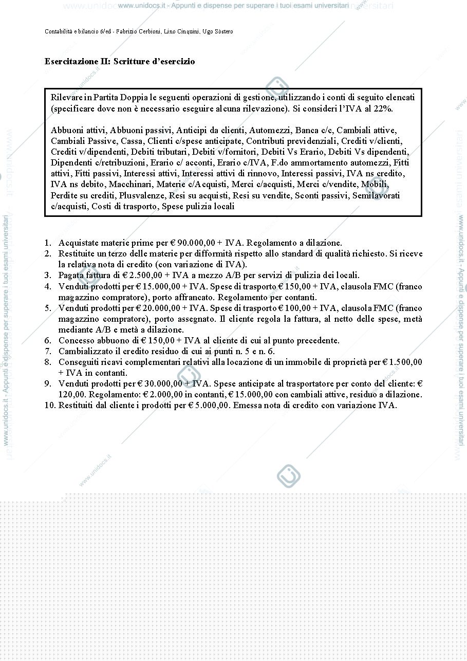 Anteprima pagina 1 — esercizi contabilita