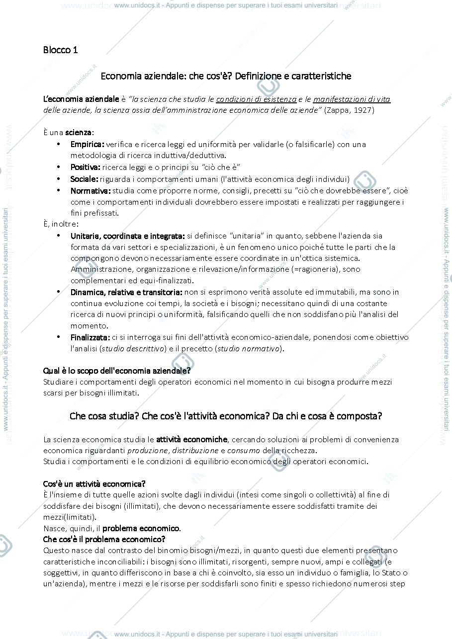 Anteprima pagina 1 — Appunti Blocchi 1-4