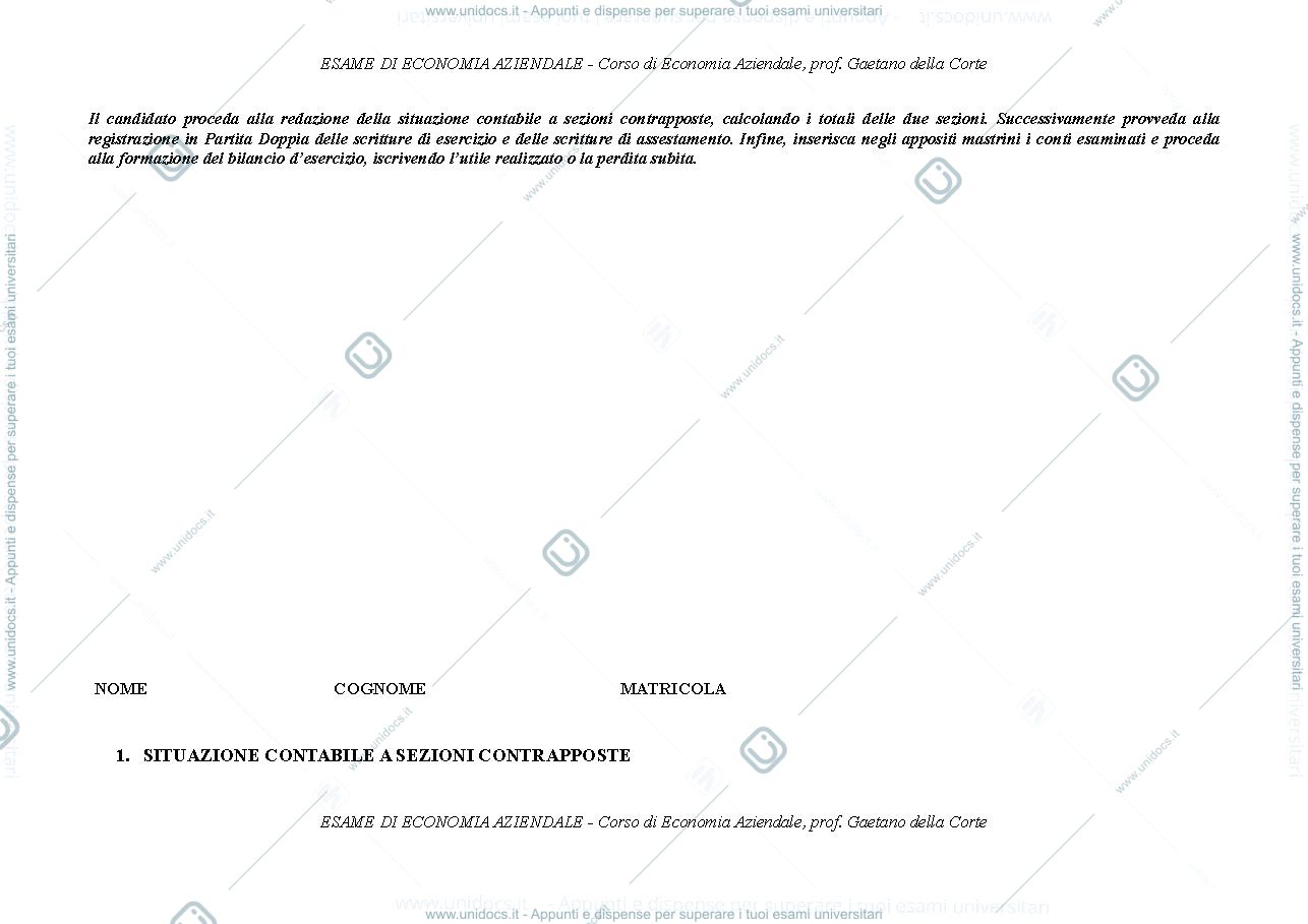 Anteprima pagina 3 — FAC SIMILE ESAME ECONOMIA AZIENDALE