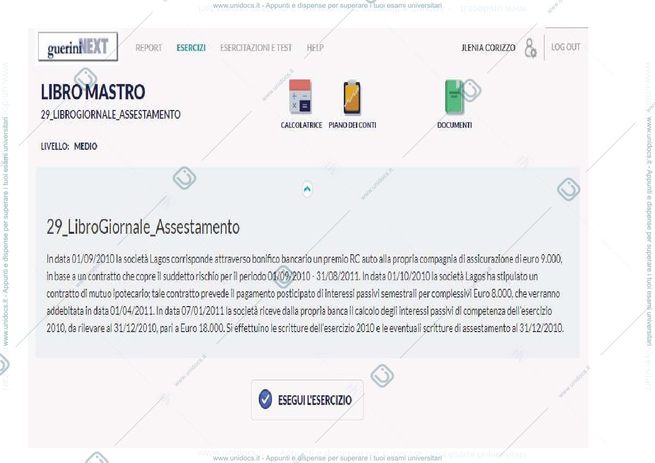 Anteprima pagina 1 — Esercizio in preparazione all'esame
