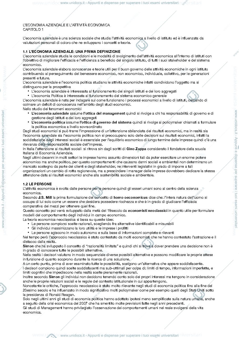 Anteprima pagina 1 — Economia aziendale e 