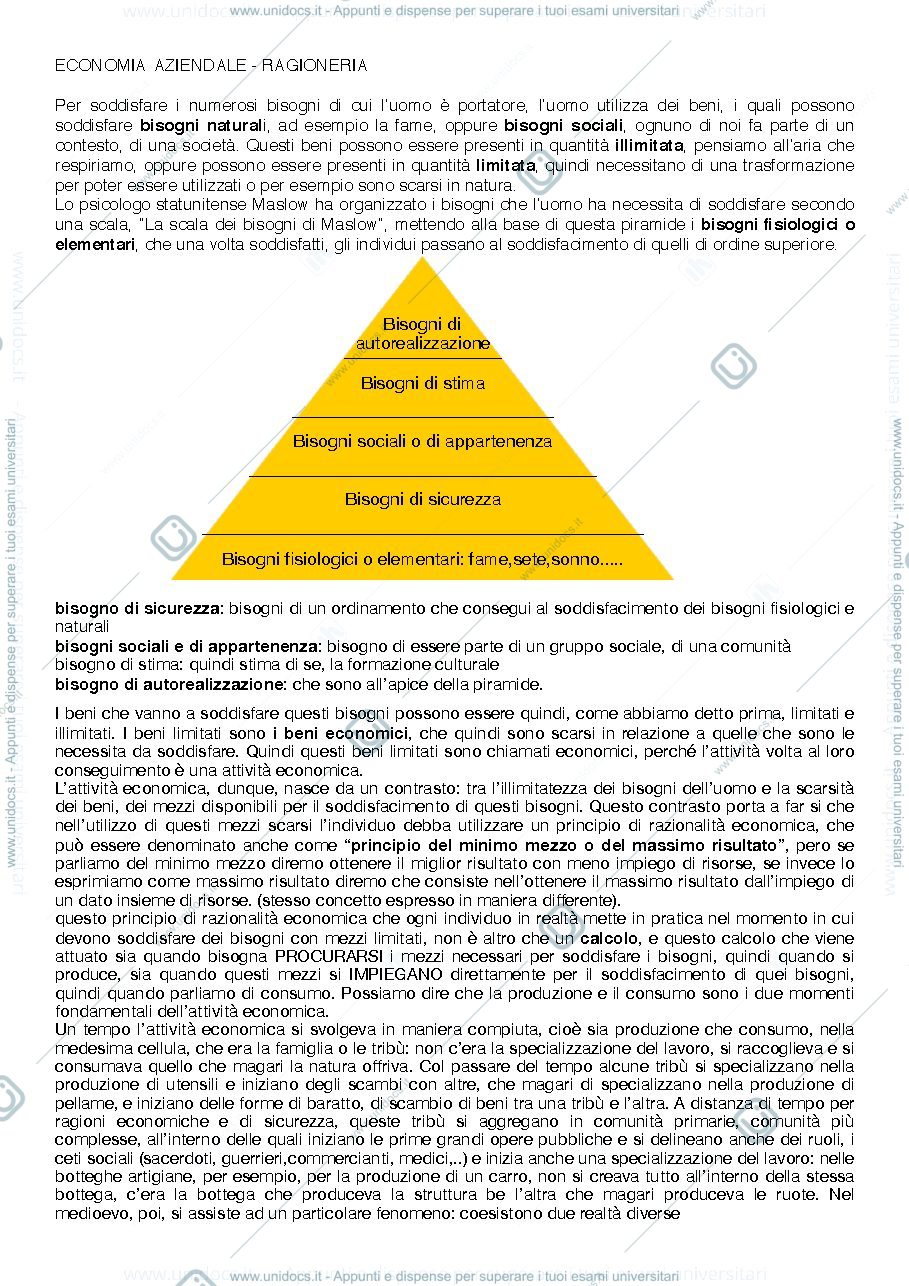 Anteprima pagina 1 — Economia aziendale 