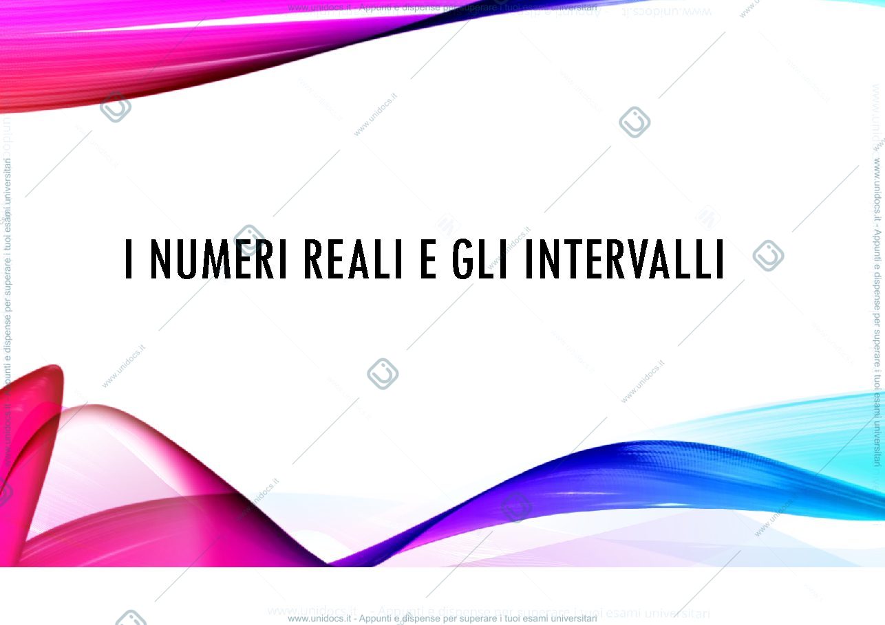 Anteprima pagina 1 — Numeri reali e intervalli
