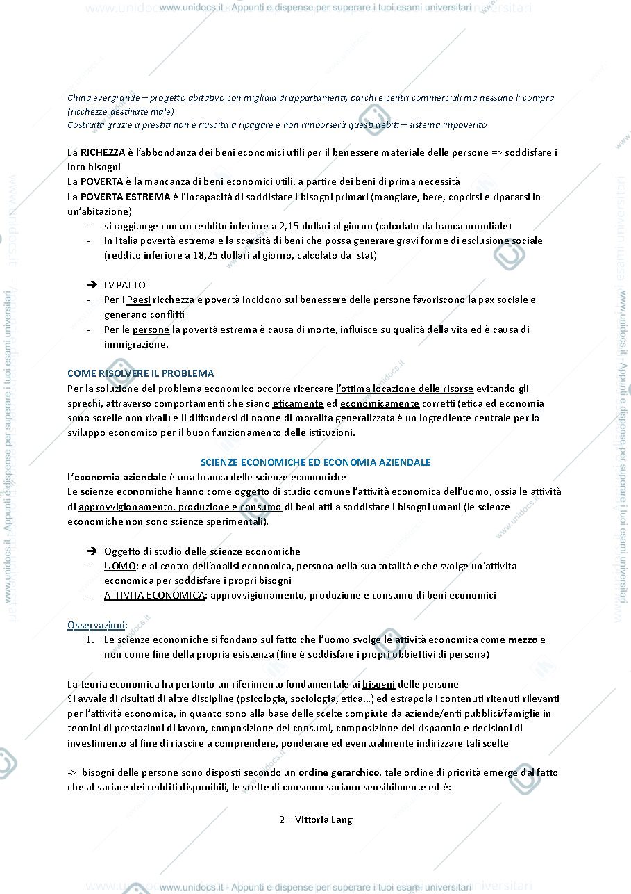 Anteprima pagina 2 — riassunti economia aziendale 
