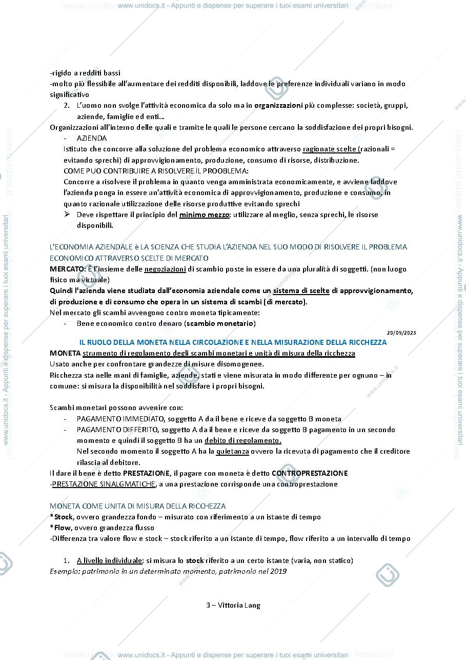 Anteprima pagina 3 — riassunti economia aziendale 