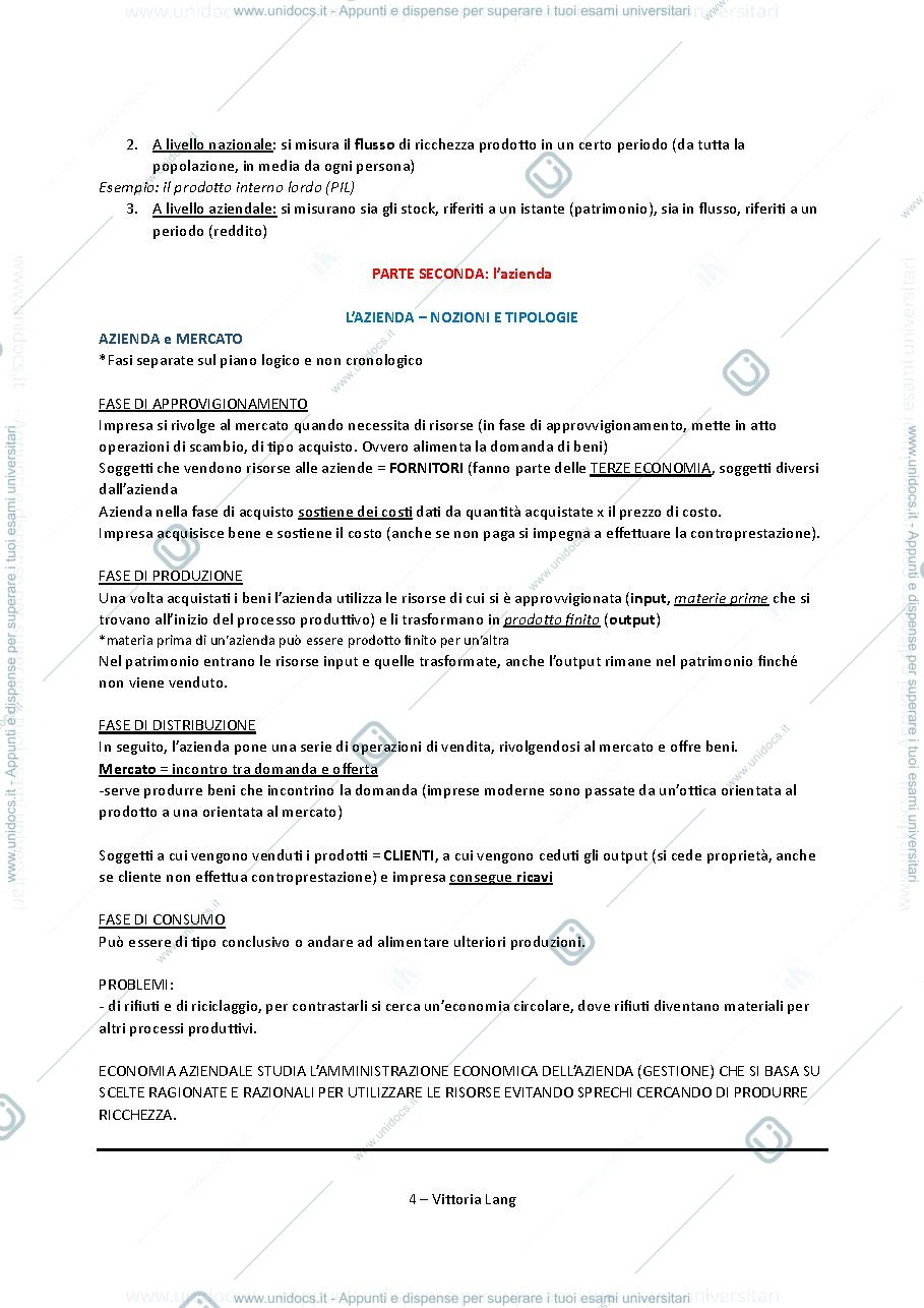 Anteprima pagina 4 — riassunti economia aziendale 