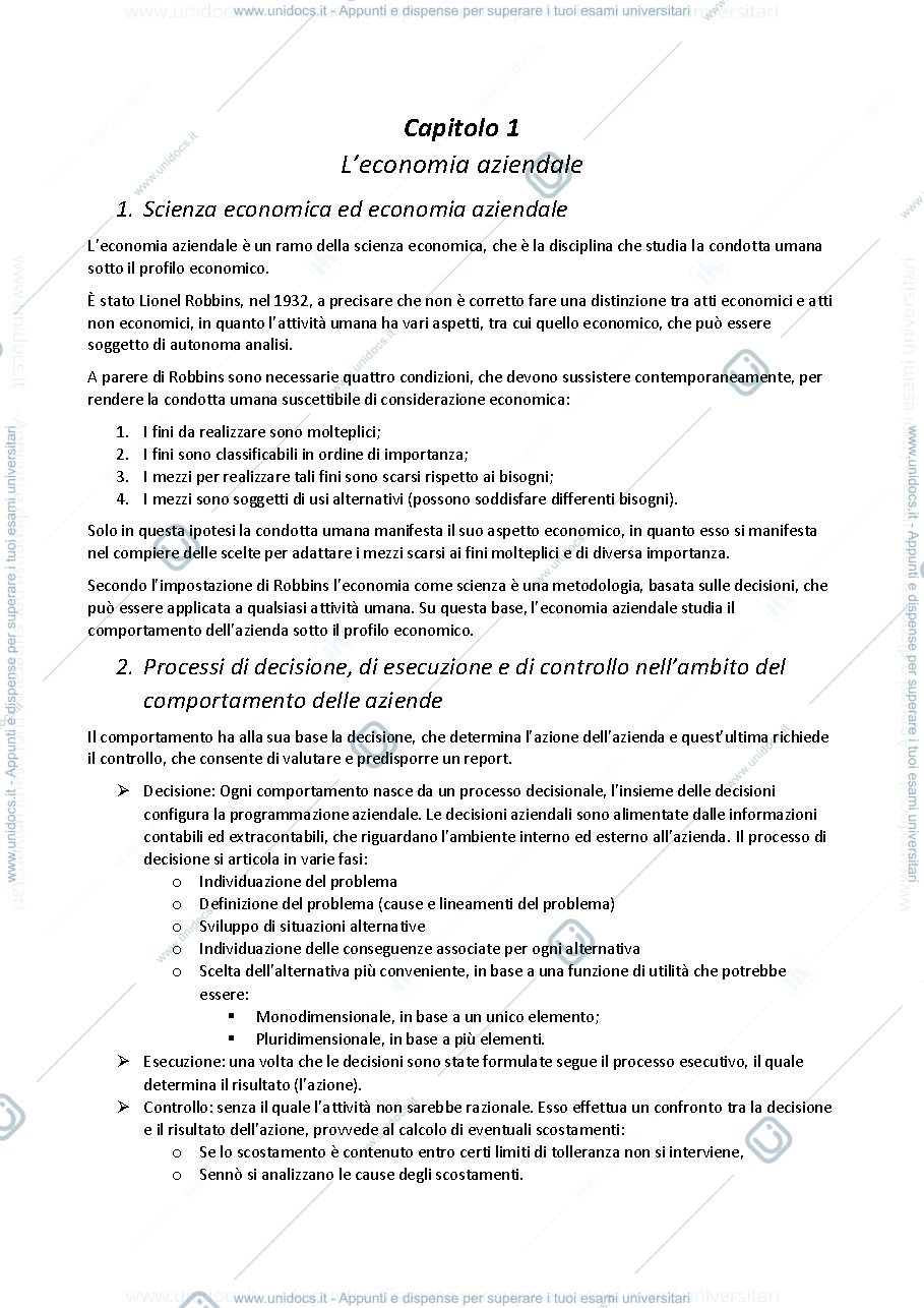 Anteprima pagina 2 — Riassunto Fondamenti di Economia Aziendale