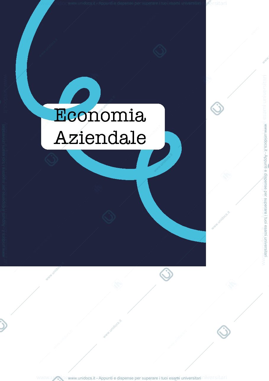 Anteprima pagina 1 — Prima parte economia aziendale 