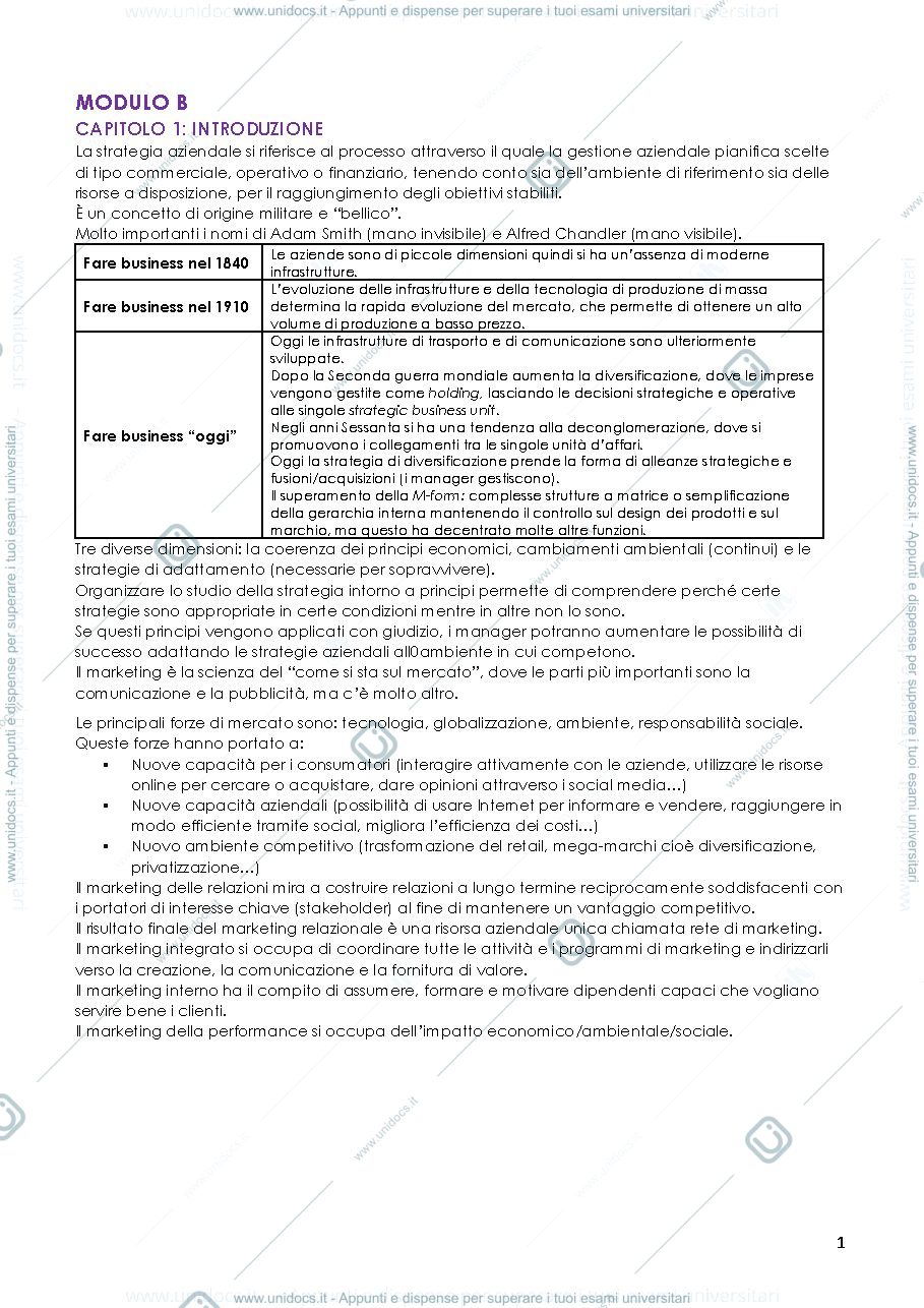 Anteprima pagina 1 — Modulo B economia aziendale