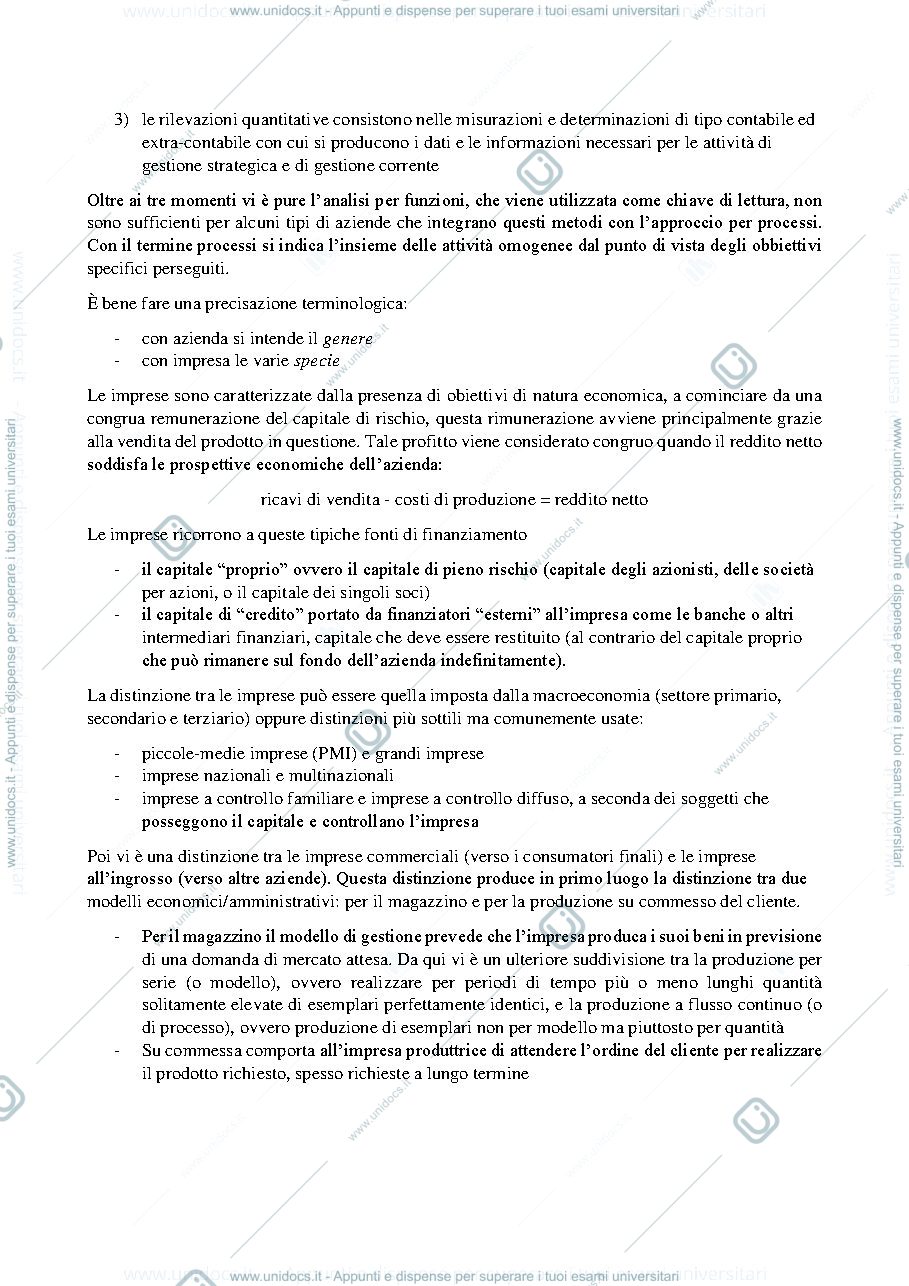 Anteprima pagina 3 — Riassunto esame economia aziendale