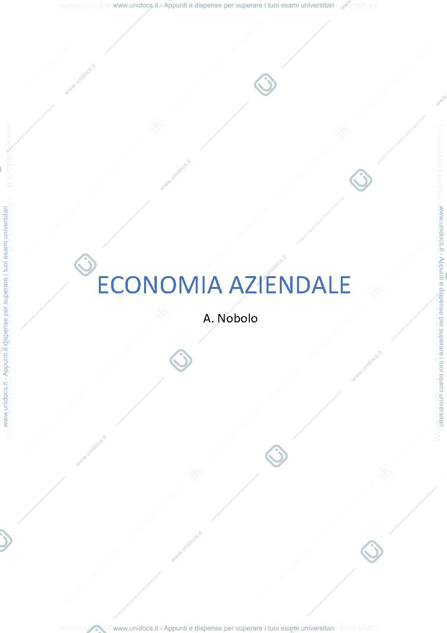 Anteprima pagina 1 — ECONOMIA AZIENDALE