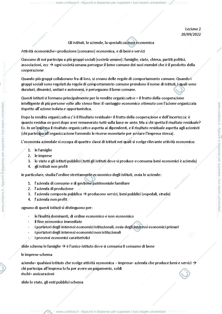 Anteprima pagina 3 — prime lezioni Economia aziendale 