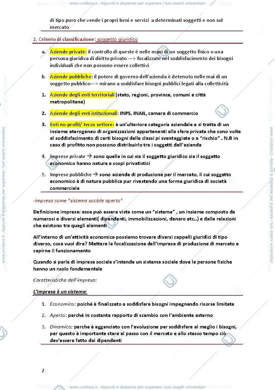 Anteprima pagina 2 — Appunti di economia aziendale 