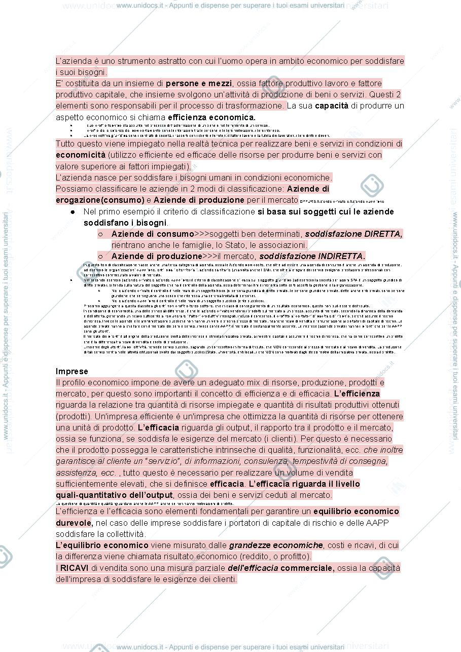 Anteprima pagina 1 — Riassunto economia Manzi