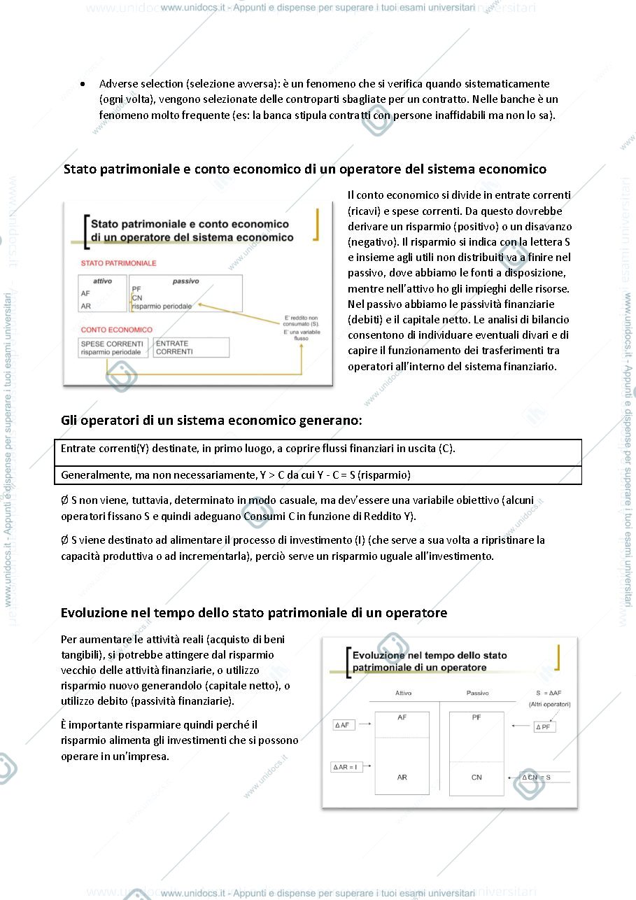 Anteprima pagina 2 — Appunti di Economia degli Intermediari Finanziari Prof. Rossi Modulo I