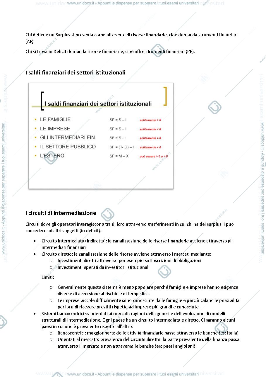 Anteprima pagina 4 — Appunti di Economia degli Intermediari Finanziari Prof. Rossi Modulo I