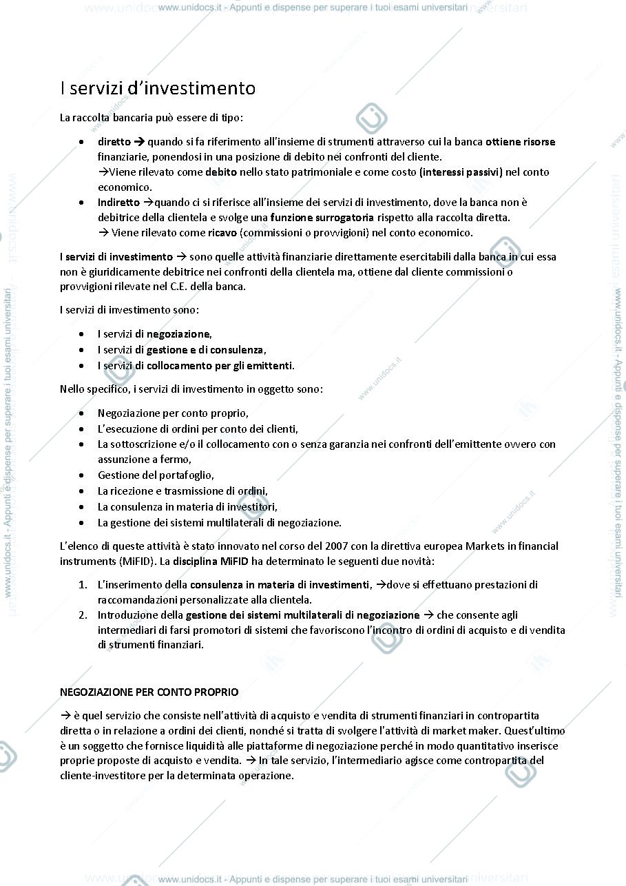 Anteprima pagina 1 — i servizi di investimento
