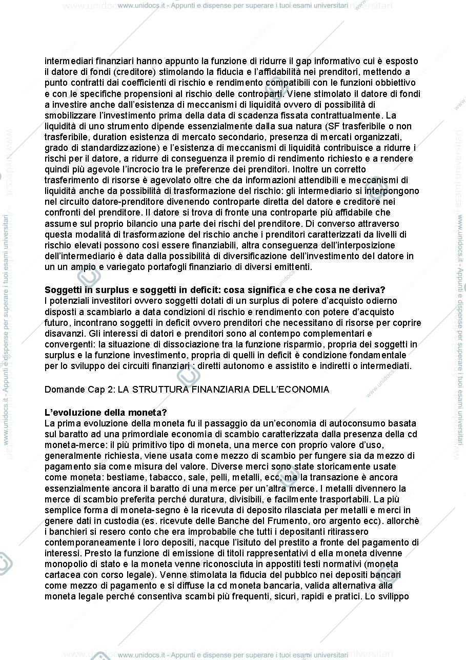 Anteprima pagina 2 — Quesiti esame Economia degli Intermediari finanziari