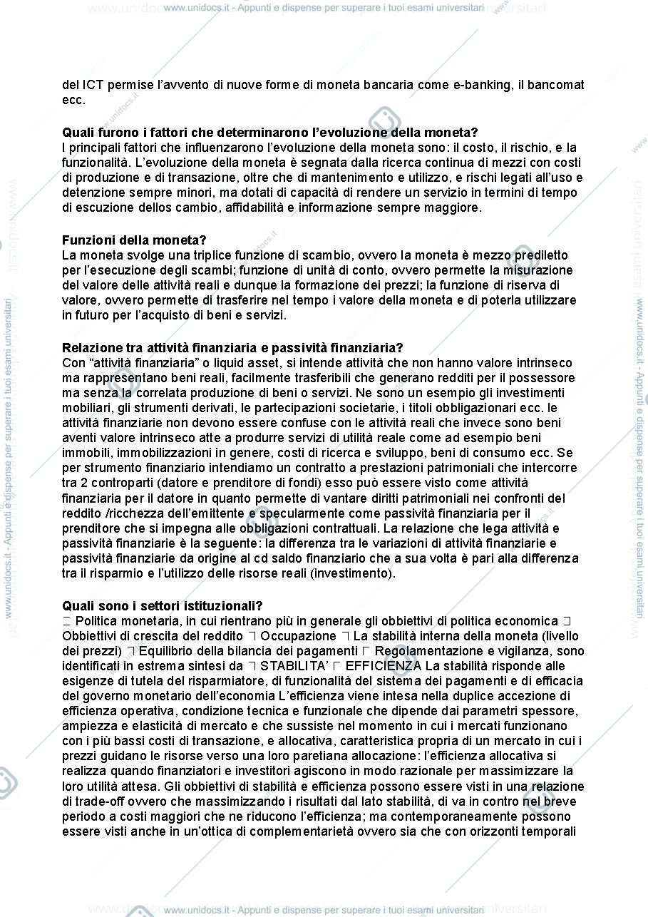 Anteprima pagina 3 — Quesiti esame Economia degli Intermediari finanziari