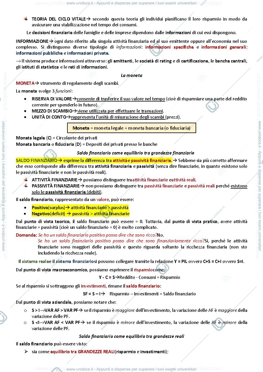 Anteprima pagina 3 — RIASSUNTI INTERMEDIARI FINANZIARI