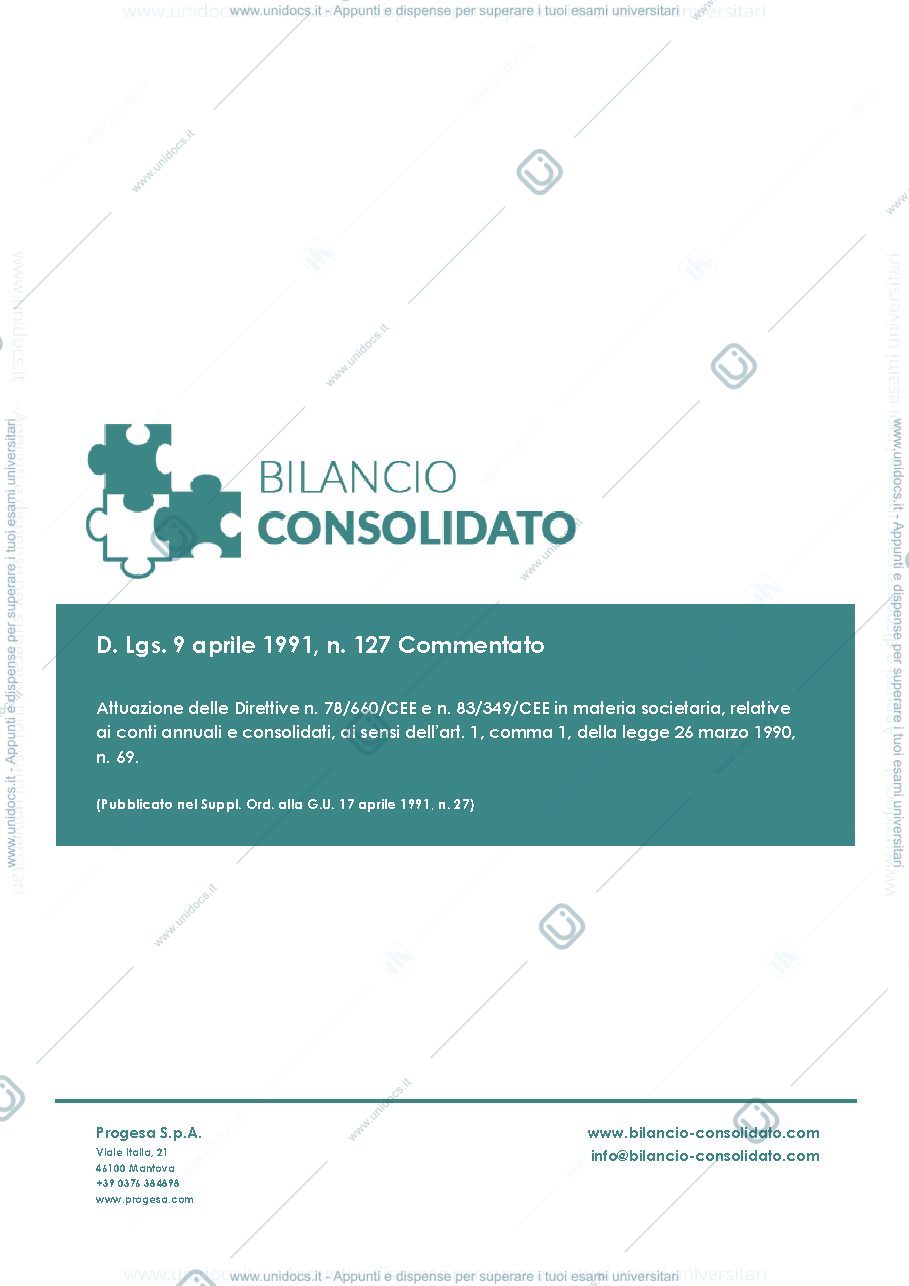 Anteprima pagina 1 — norme del decreto legislativo inerenti al bilancio consolidato