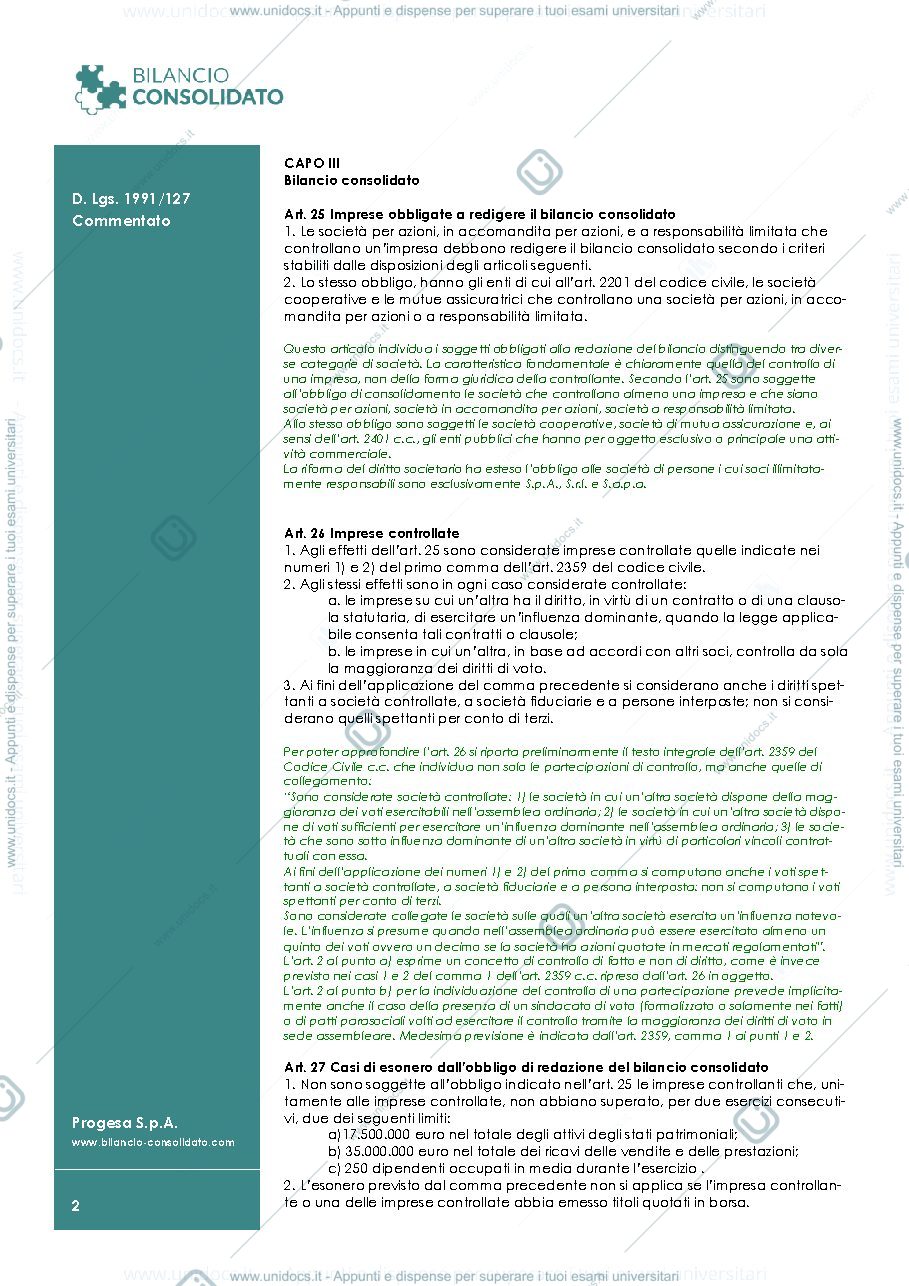 Anteprima pagina 3 — norme del decreto legislativo inerenti al bilancio consolidato