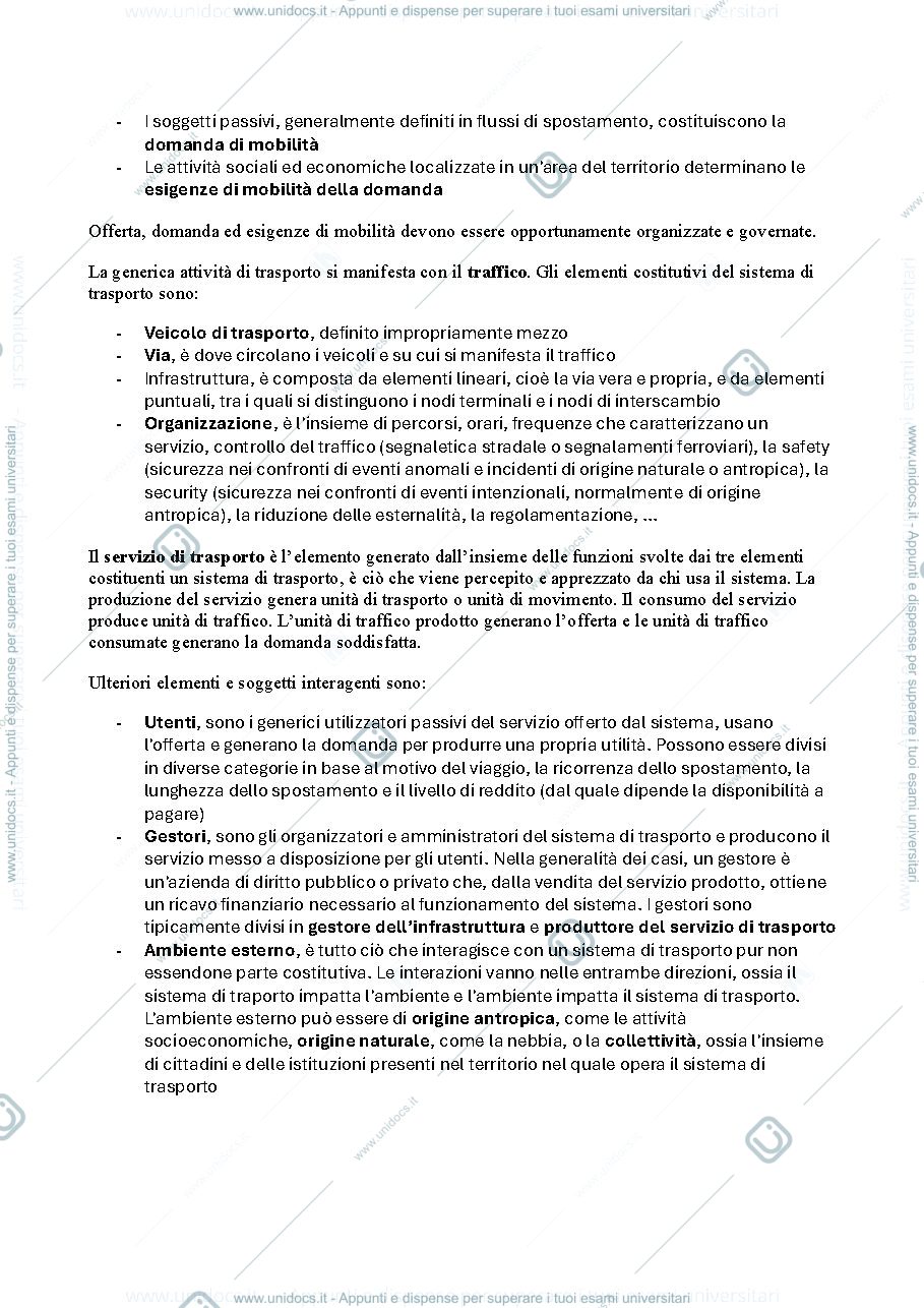 Anteprima pagina 2 — Economia dei trasporti - dispensa riassunta