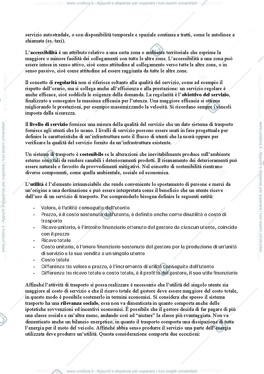 Anteprima pagina 4 — Economia dei trasporti - dispensa riassunta