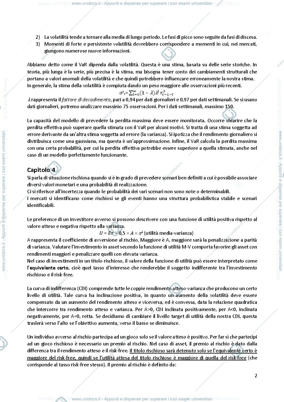 Anteprima pagina 2 — Riassunti libro "Investimenti finanziari"