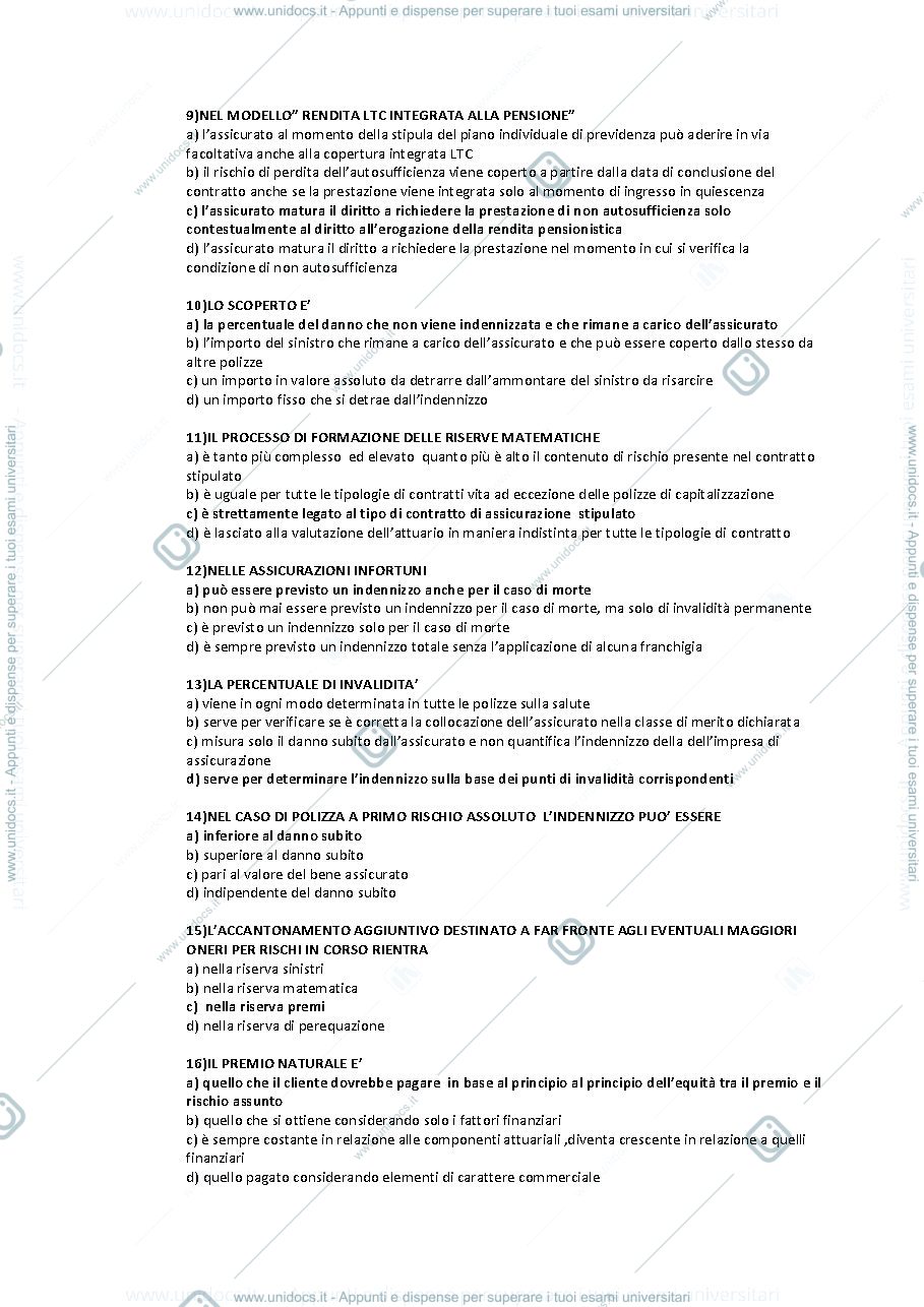 Anteprima pagina 2 — domande sul ramo danni 