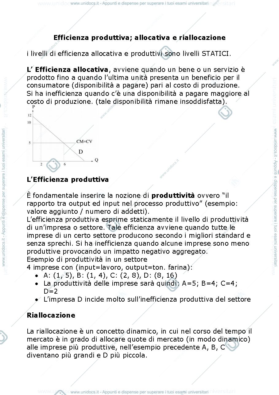 Anteprima pagina 2 — appunti economia delle forme di mercato per primo parziale 