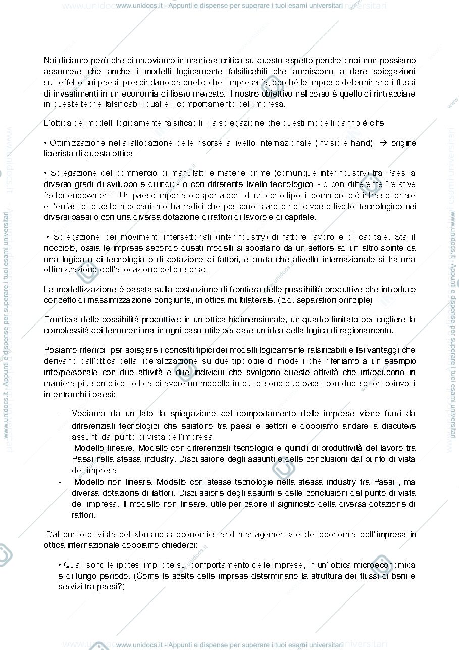 Anteprima pagina 2 — economia delle imprese internazionali 