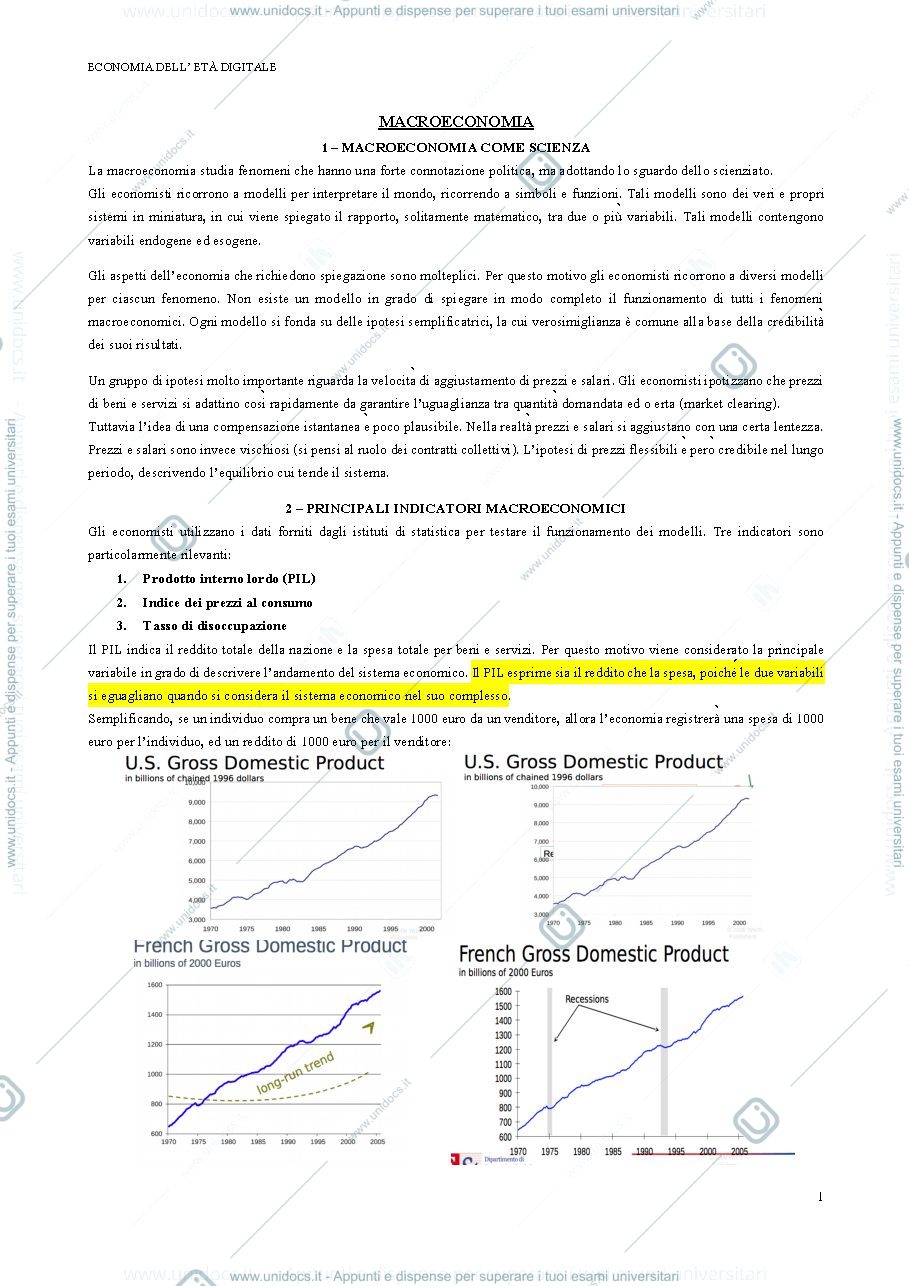 Anteprima pagina 1 — Macroeconomia