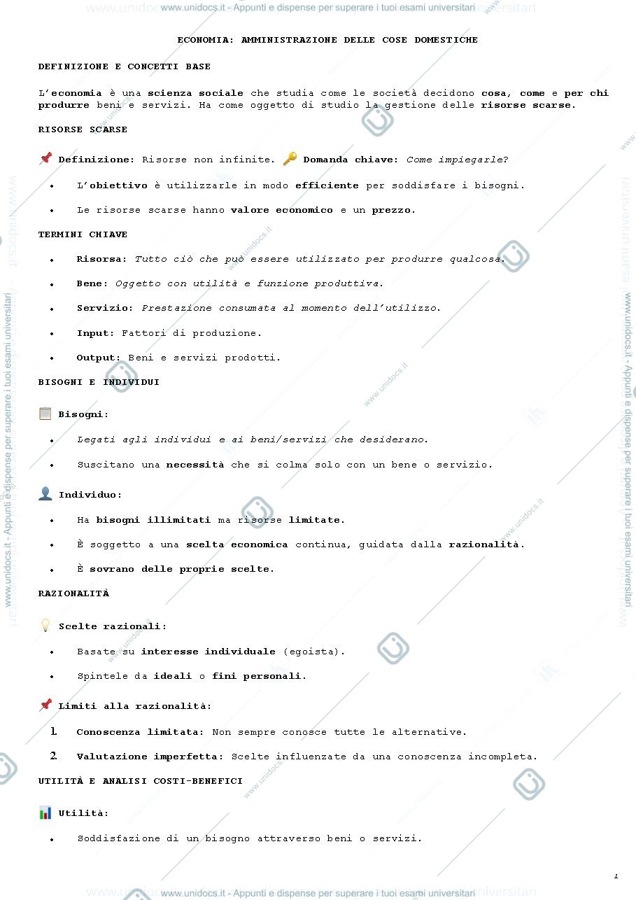 Anteprima pagina 1 — economia 1 