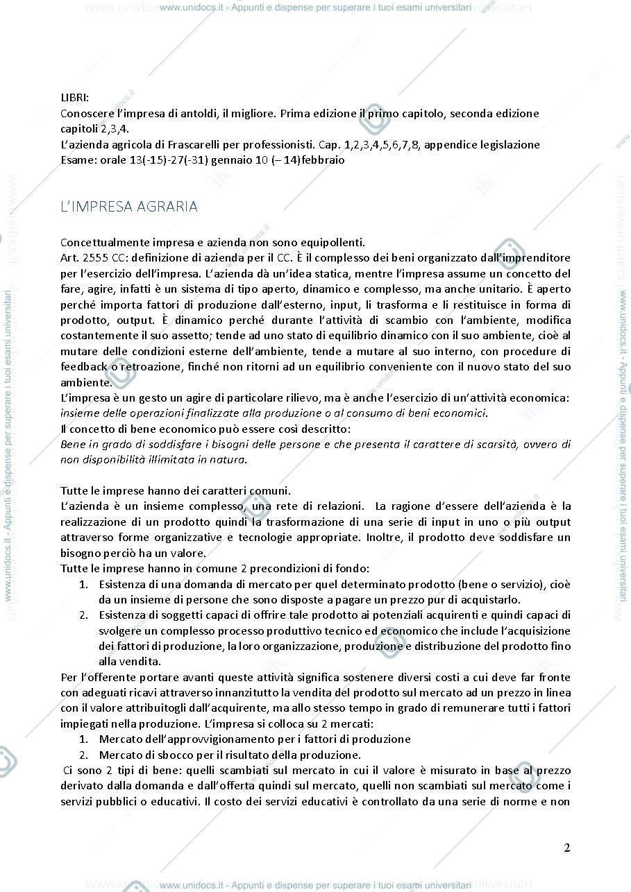 Anteprima pagina 2 — Economia dell'impresa in agricoltura