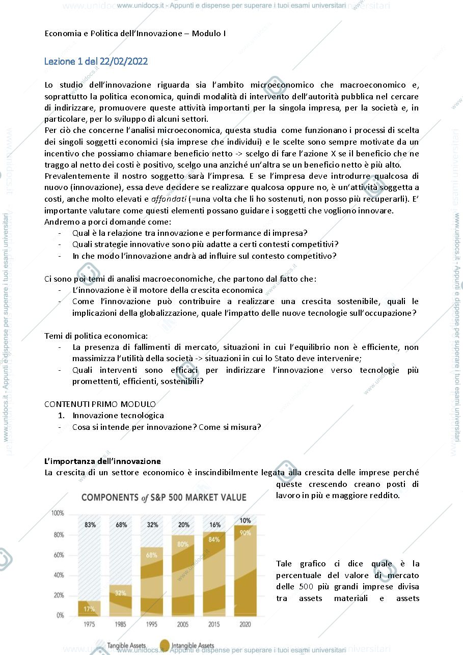 Anteprima pagina 2 — Economia dell'innovazione e competitività, 1 modulo 