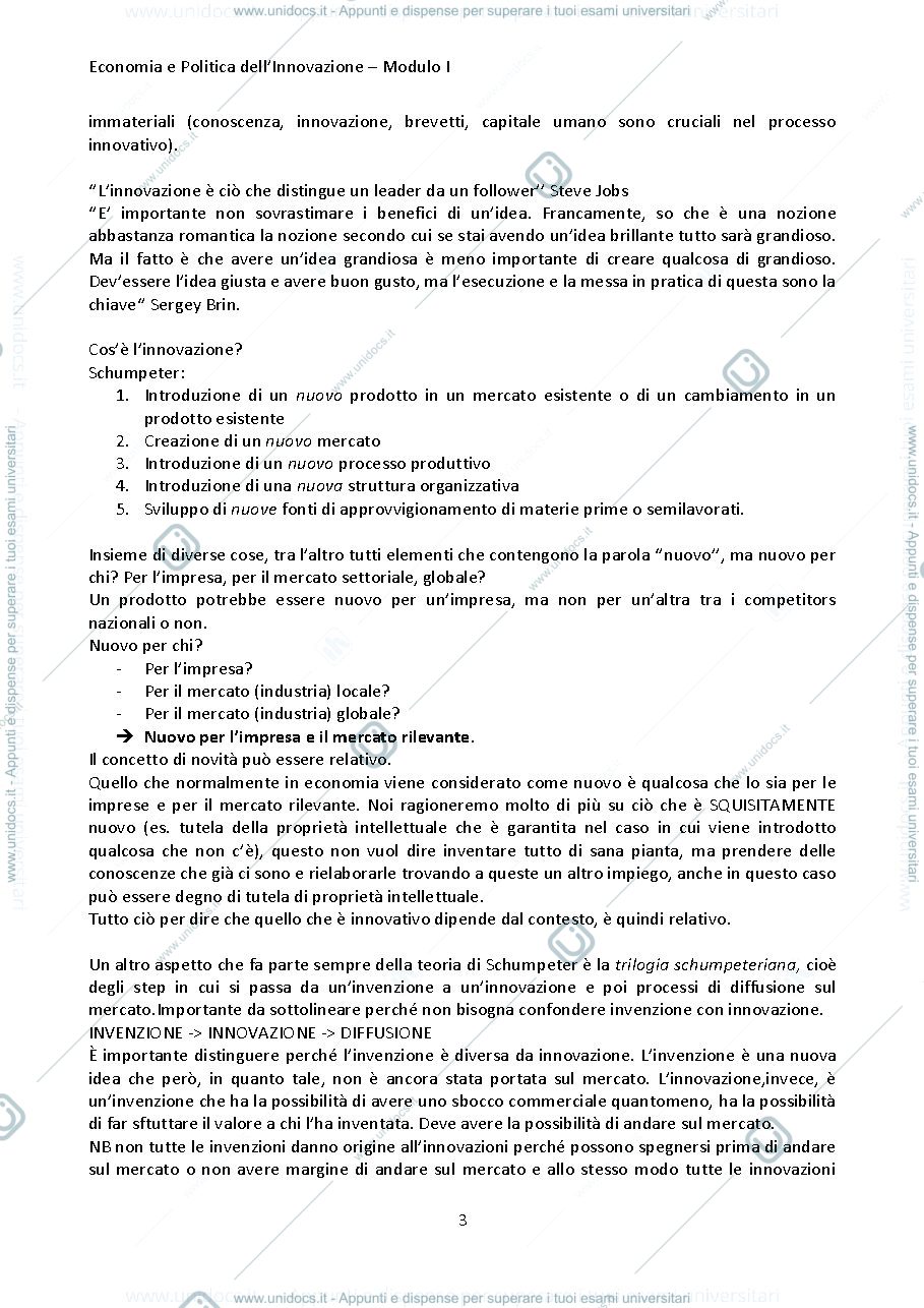 Anteprima pagina 3 — Economia dell'innovazione e competitività, 1 modulo 