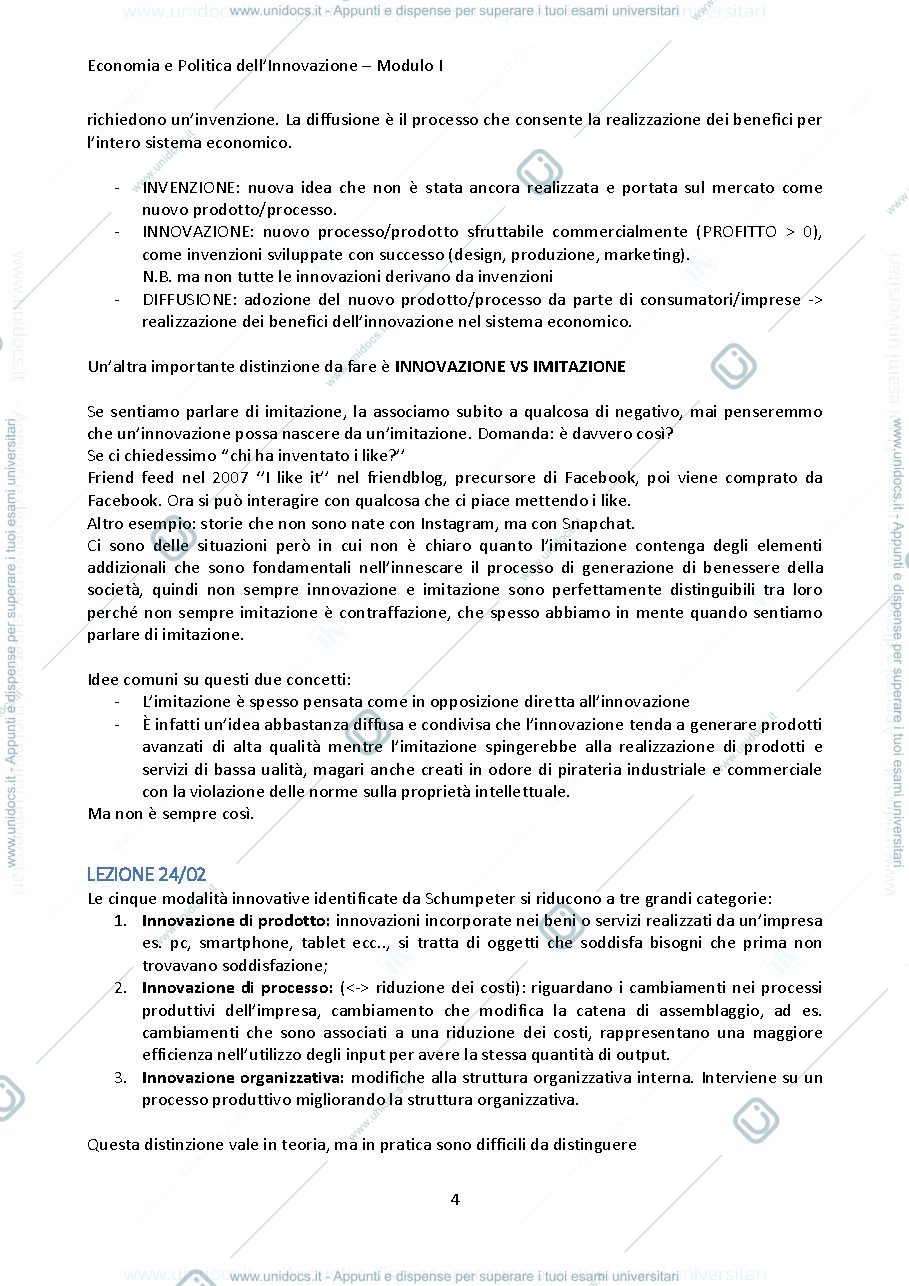 Anteprima pagina 4 — Economia dell'innovazione e competitività, 1 modulo 