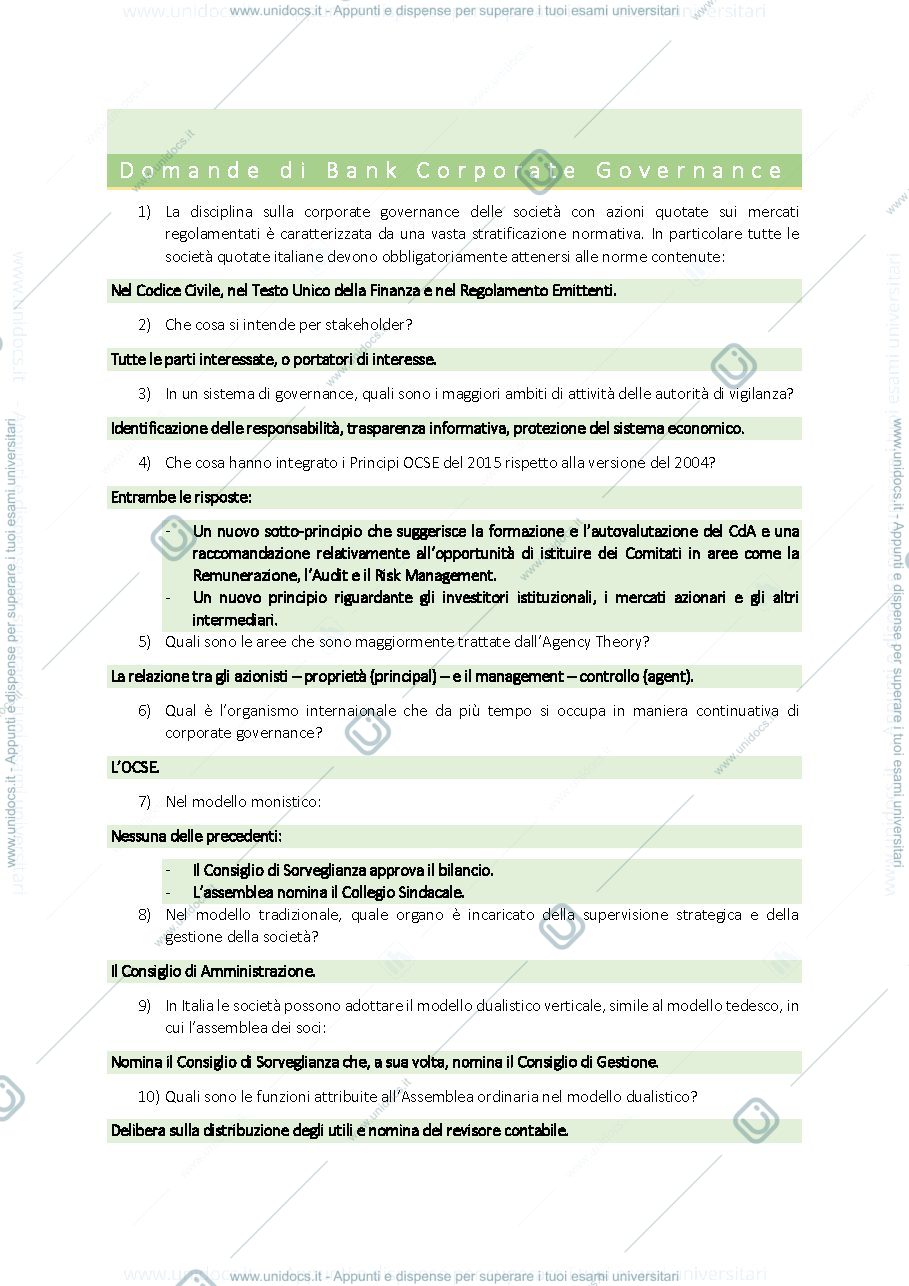 Anteprima pagina 1 — Bank Corporate Governance