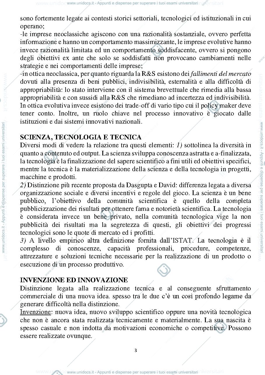Anteprima pagina 3 — Riassunti economia dell'innovazione