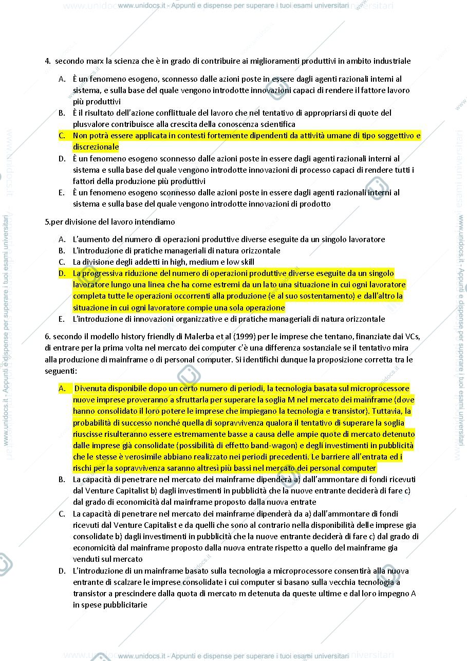 Anteprima pagina 2 — domande economia dell'innovzione