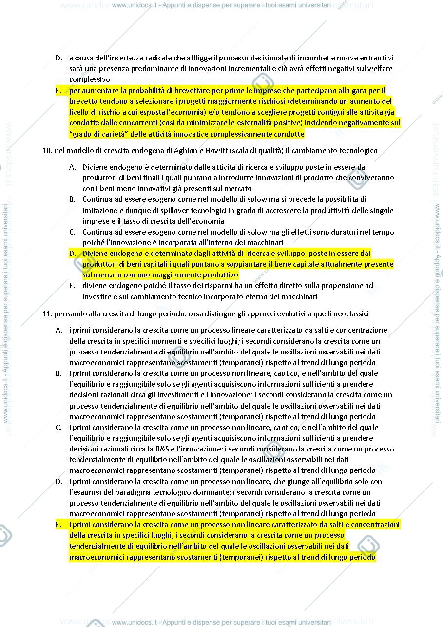 Anteprima pagina 4 — domande economia dell'innovzione