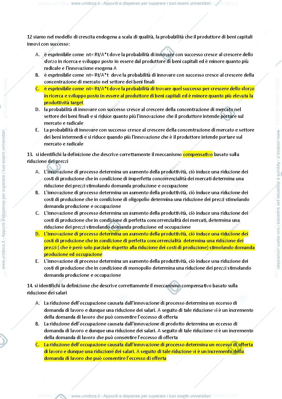 Anteprima pagina 5 — domande economia dell'innovzione
