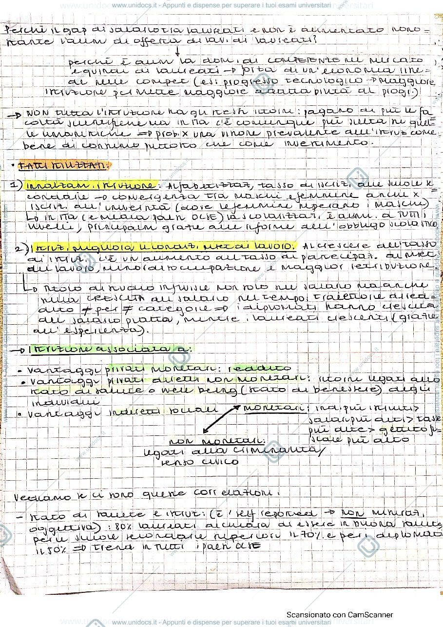 Anteprima pagina 2 — Appunti di Economia dell'istruzione