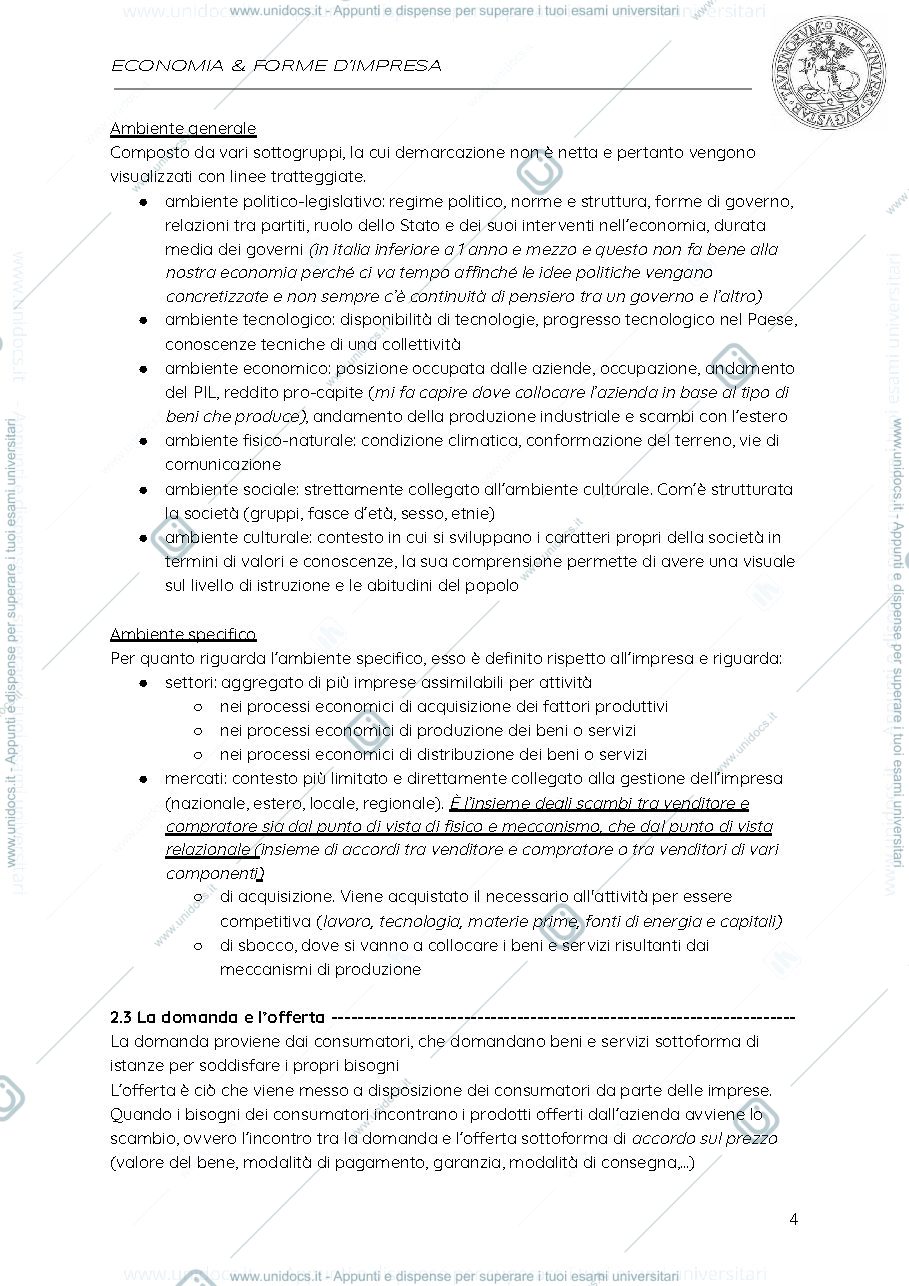 Anteprima pagina 4 — Appunti di economia e forme d'impresa