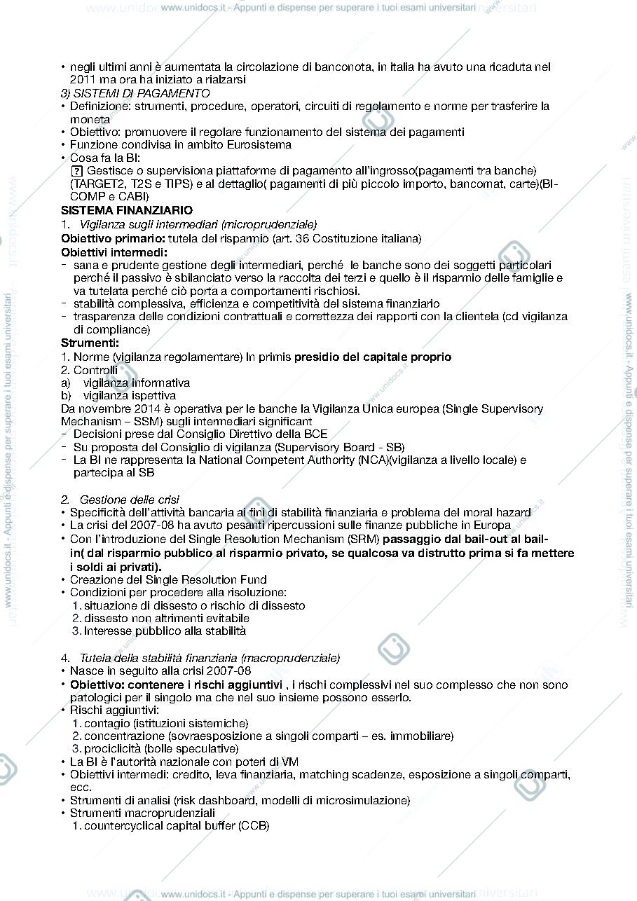 Anteprima pagina 2 — Riassunto seminario per esame di banca