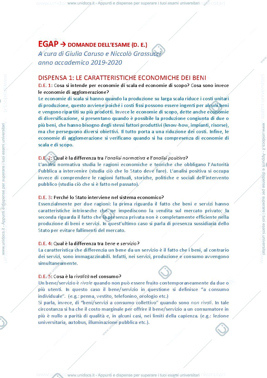 Anteprima pagina 1 — DOMANDE ESAME