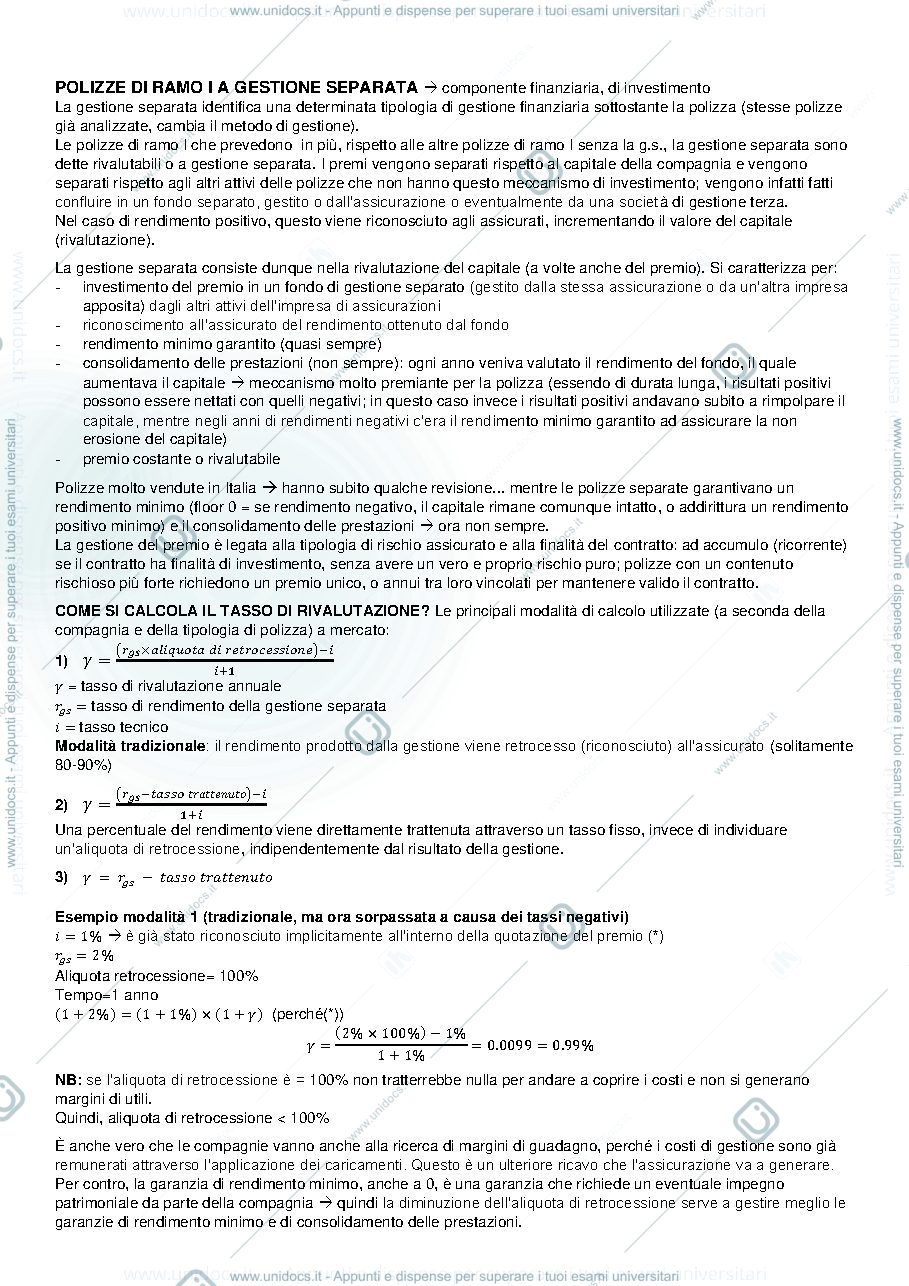 Anteprima pagina 1 — 2 - Ramo I e Gestione Separata